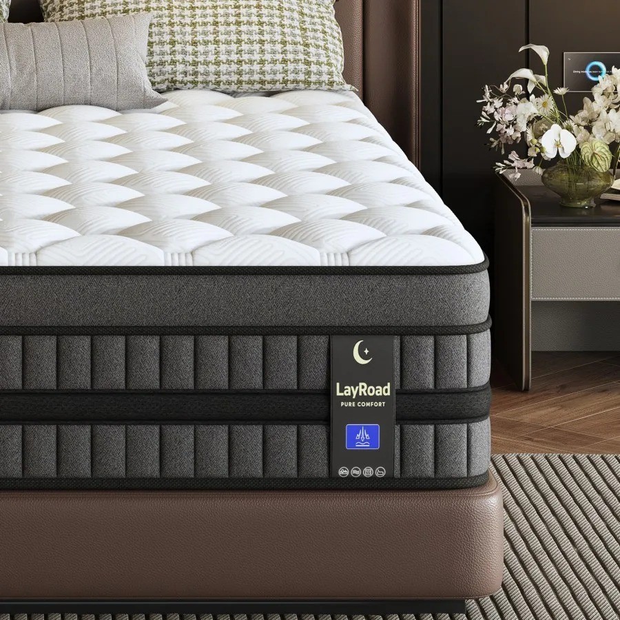 LayRoad Hybrid Matratze 12-14 Zoll Gel Memory Foam Federkern Druckentlastung Box