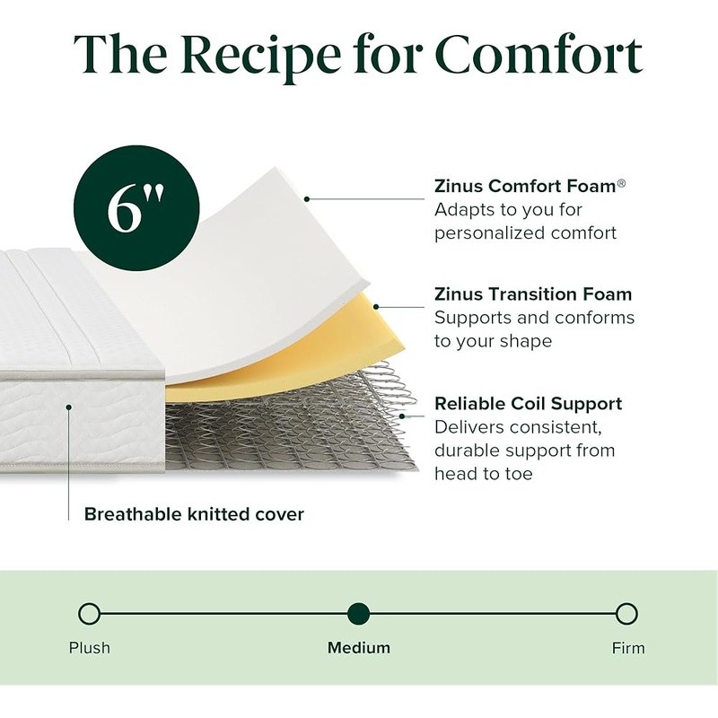Hybrid Twin XL Mattress Foam Tight Top Medium Firm Support Eco-Friendly New