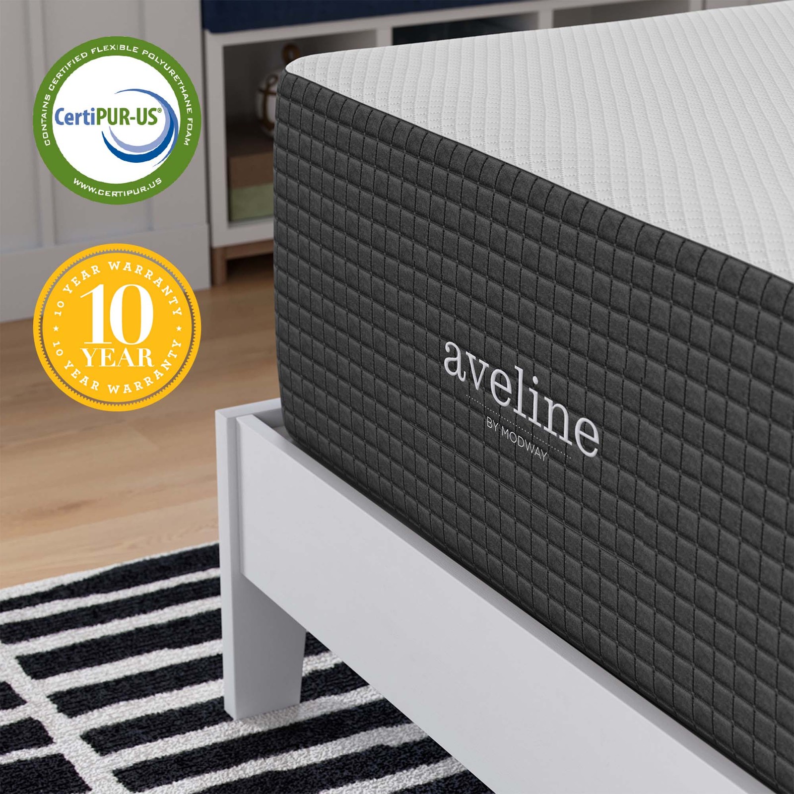 Modway 16” Cooling Gel-Infused Ventilated Memory Foam Twin Mattress
