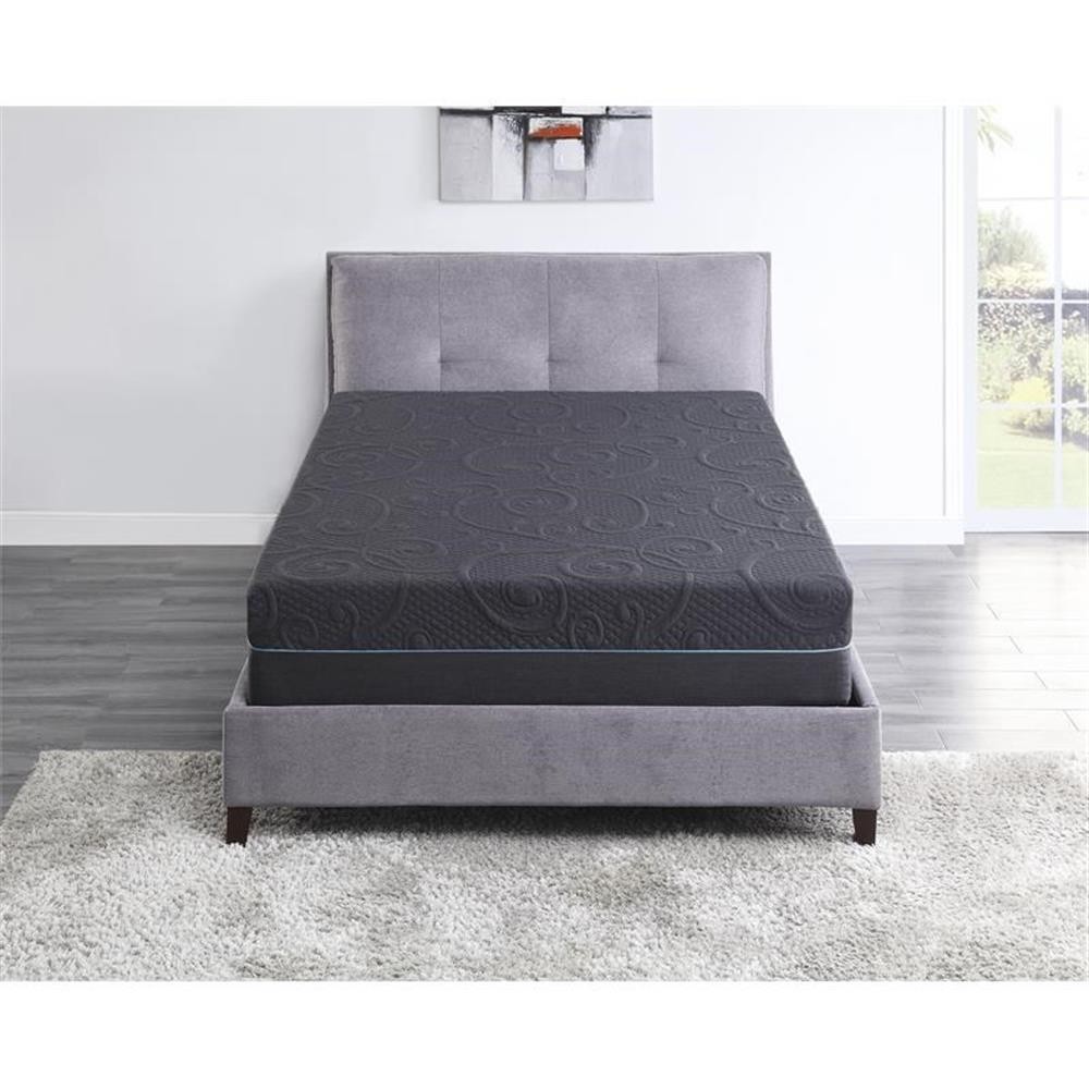 Lexicon Homelegance Bedding 14″ Fabric CK Gel Memory Hybrid Mattress in Gray