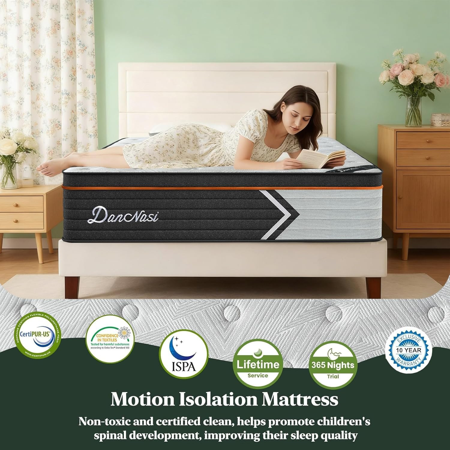 Full Mattress 12 Inch – Hotel Collection Hybrid Full Size Mattress with 7-Zone S