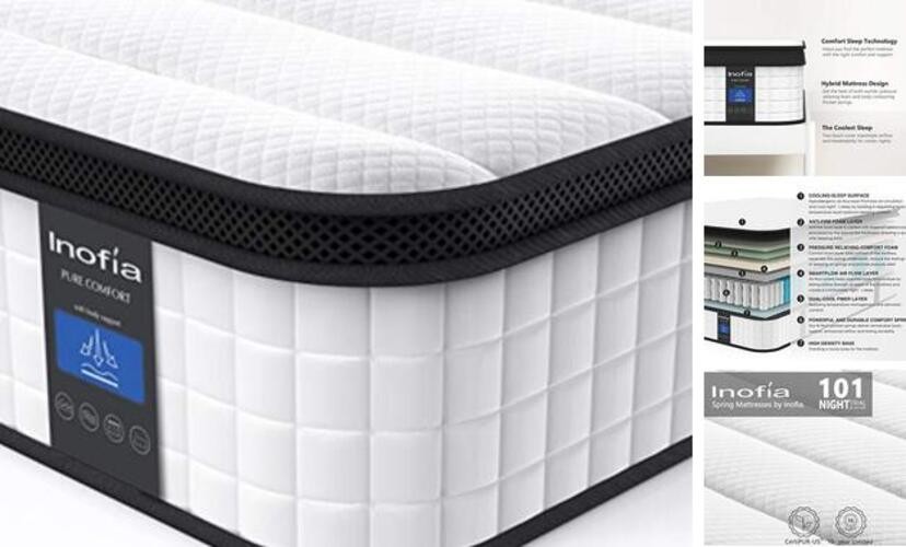 Mattress, 12 Inch Hybrid Innerspring Double Mattress in a Box, Full 12 inch