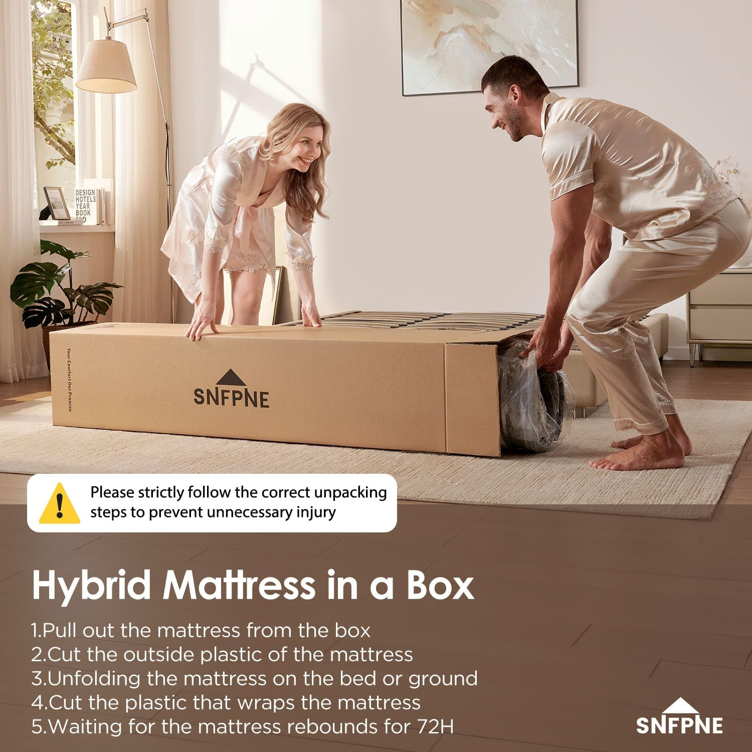Queen Hybrid Mattress 12″ Medium Firm Zoned Pocket Springs