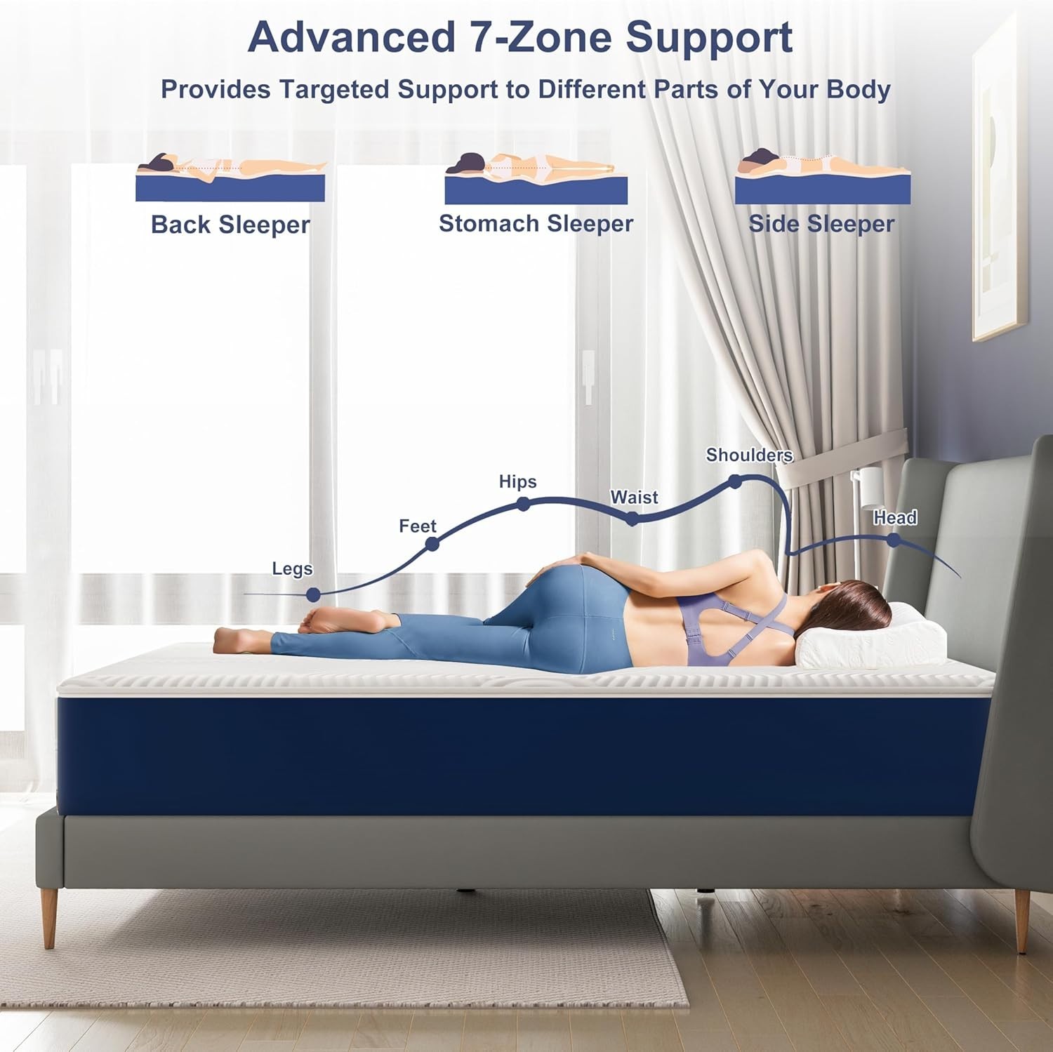 12″ Queen Mattress – Cooling Memory Foam, Firm Support & Washable Cover