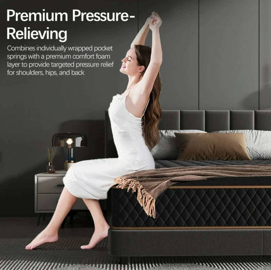 12″ Queen Colchon Pocket Spring Mattress Medium Queen Cama Mattress Euro Top