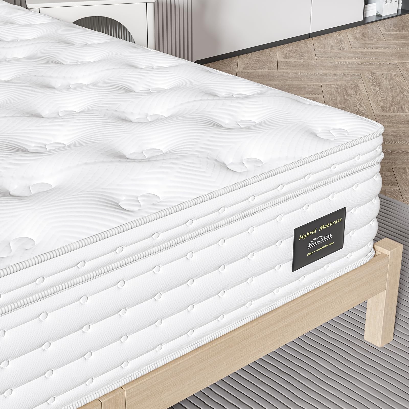 UniPon King Mattress, 14 Inch King Hybrid Mattress in a Box with Memory Foam …