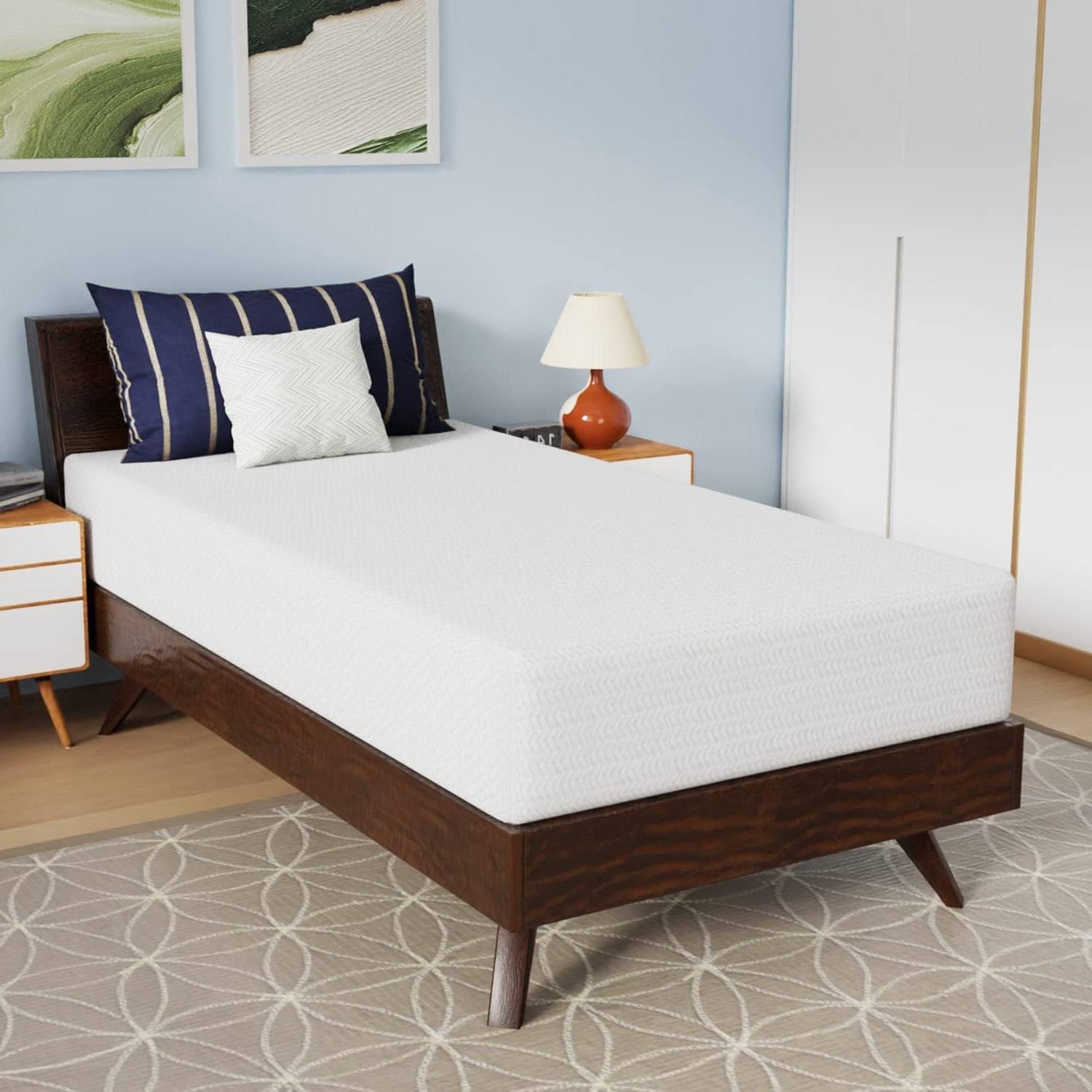 Twin 10in Charcoal Memory Foam Mattress with Removable Cover
