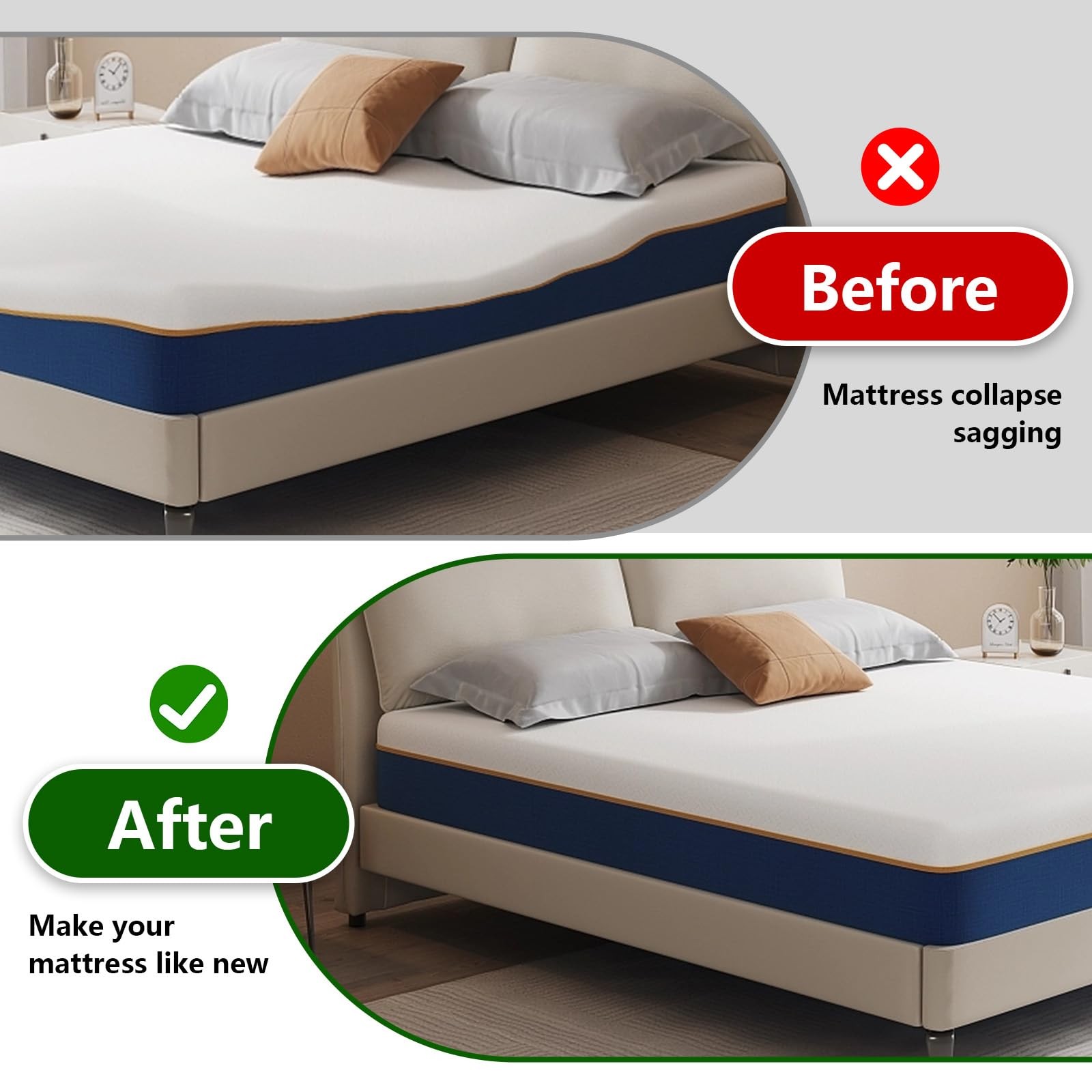 Sagging Mattress Support 2 Inch 40D High Density 60×24 Grey Foam Bed Board