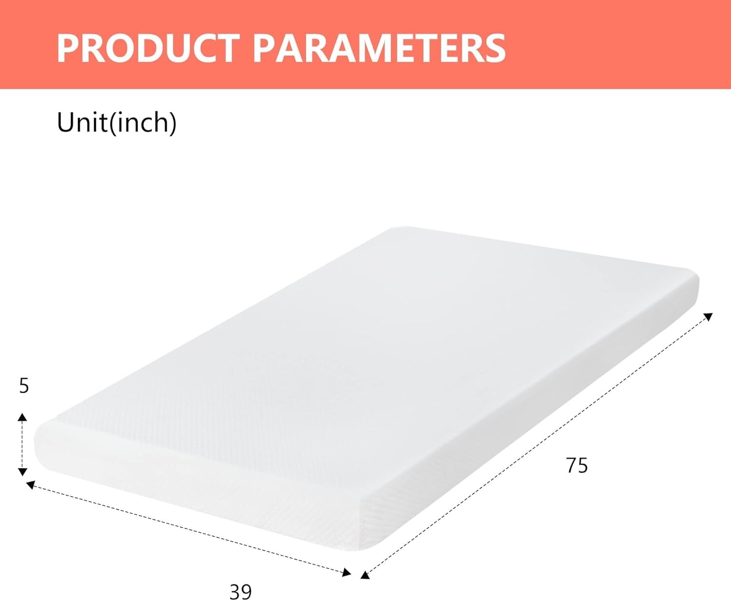 5 inch Gel Memory Foam Mattress Cooling Dual Layer CertiPUR Firm Support Feel