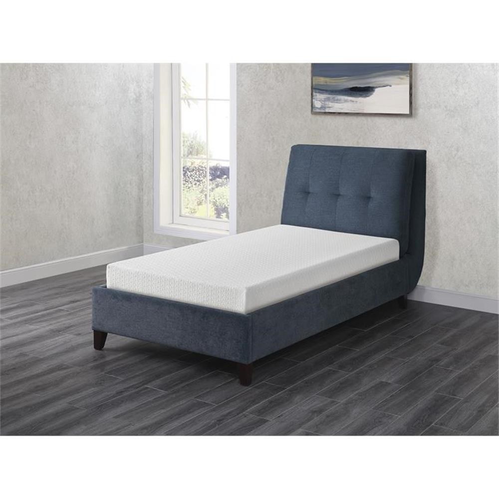 Pemberly Row 8″ Modern Fabric Twin Gel Memory Mattress in White