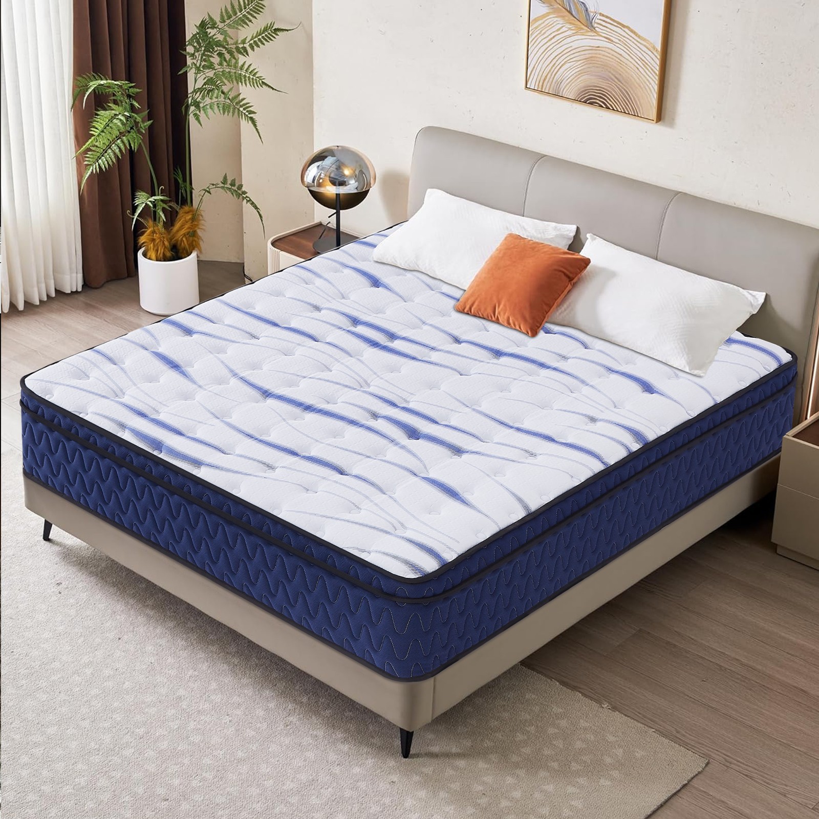 10/12 Inch Gel Memory Foam and Innerspring Hybrid Mattress Medium Firm in a Box