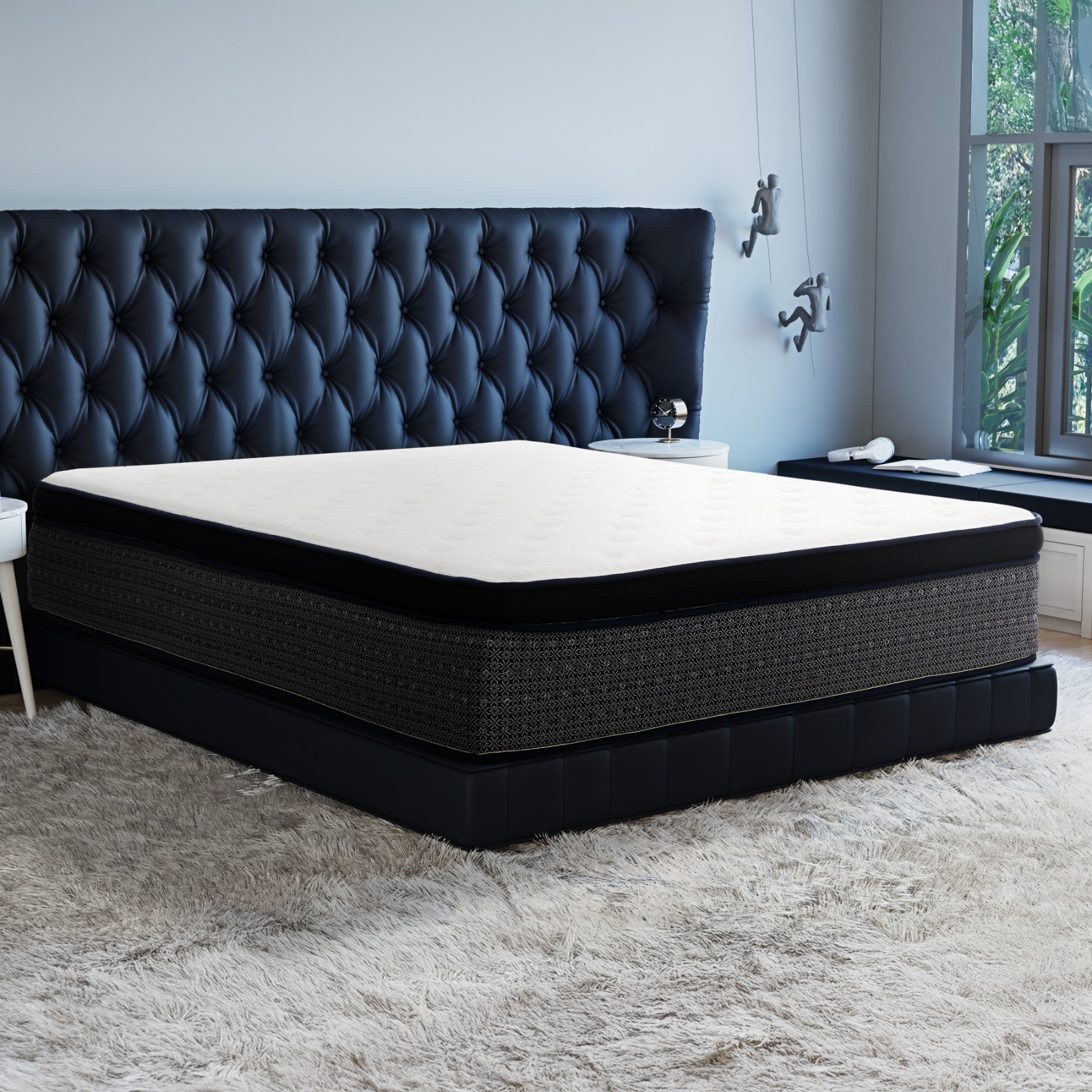 14 Inch Euro Top Gel Memory Foam Hybrid Mattress with Pocket Coils – King Size