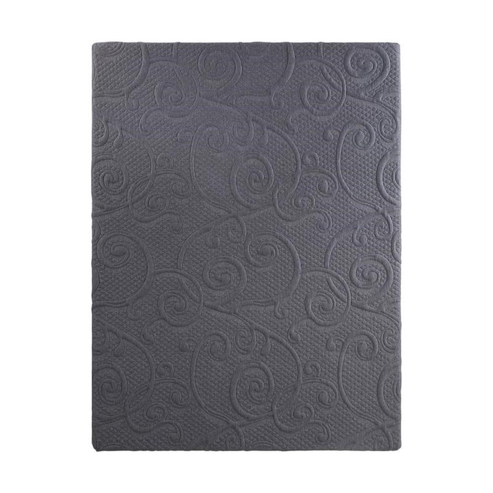 Pemberly Row Fabric Twin XL Gel Memory Hybrid Mattress in Gray
