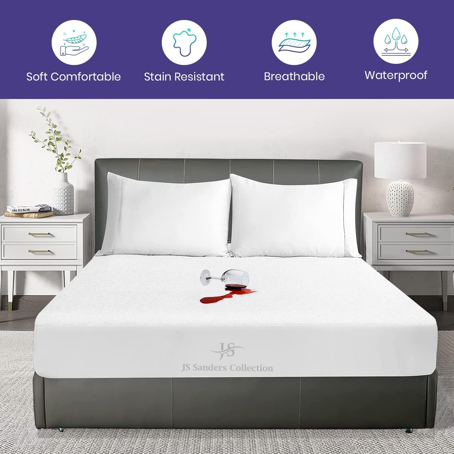 Waterproof Alaskan King Mattress Topper – Soft Cotton Terry, 18″ Deep Pocket