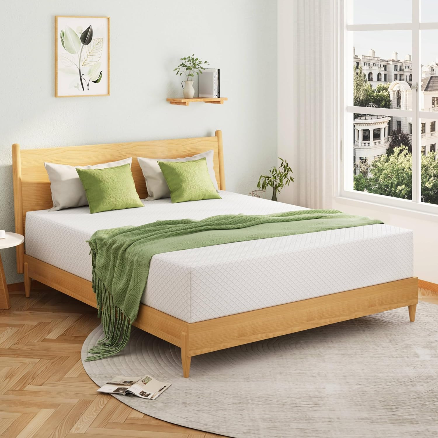 12 Inch Queen Mattress, Memory Foam Mattress in a Box with Cooling Green Tea Gel
