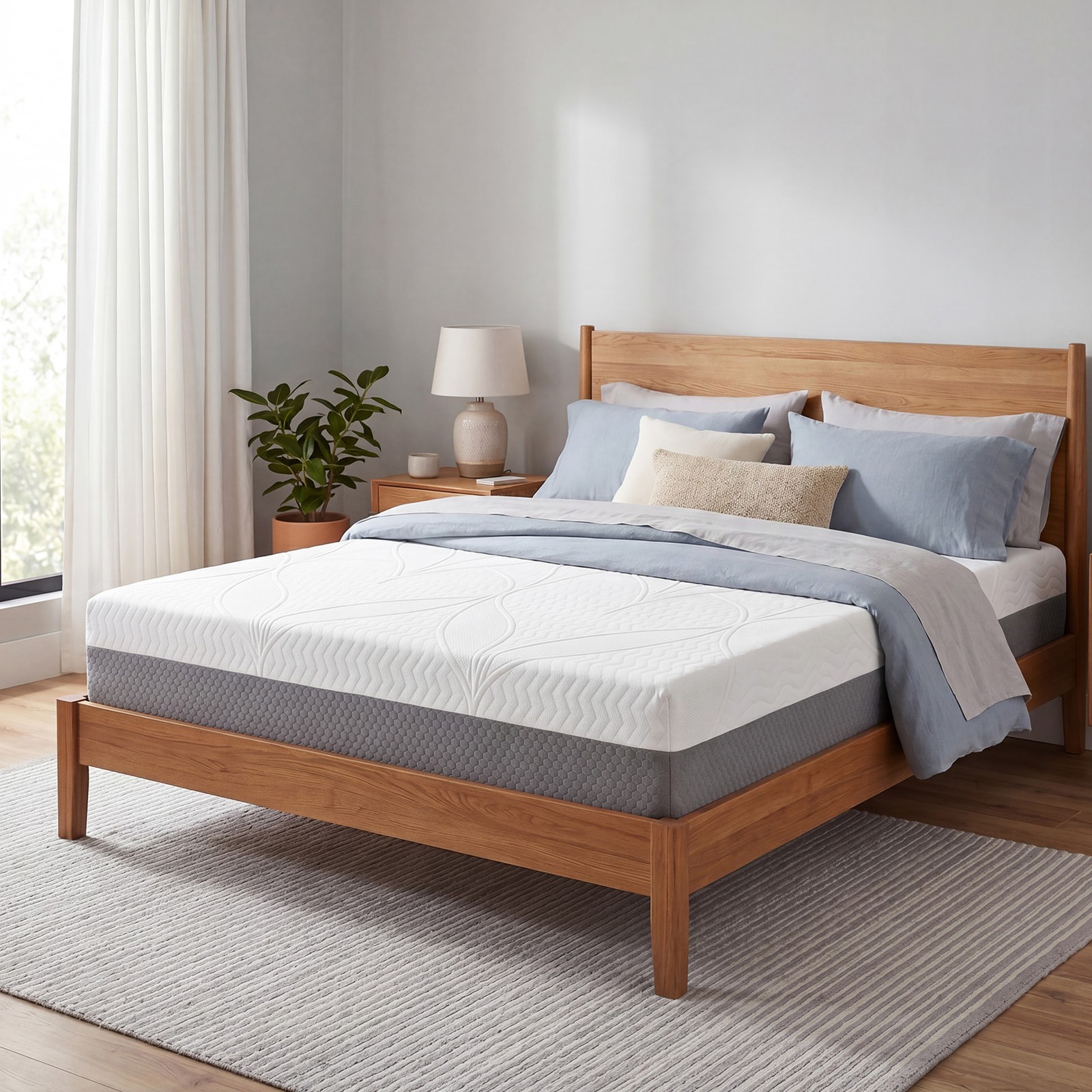 Queen Size Memory Foam Mattress Compressed Box Delivery Easy Setup for All Frame