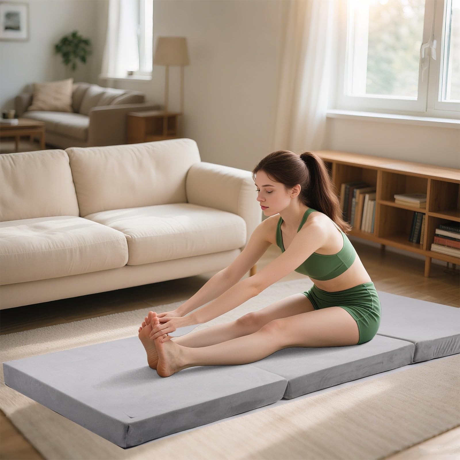Folding Mattress, Trifold Memory Foam Mattress with Collapsible and Washable …