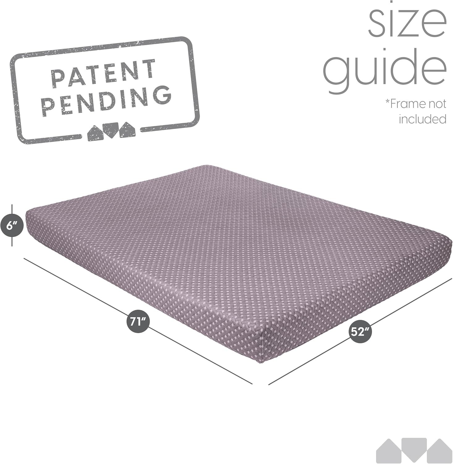Memory Fo Futon Mattr – Full Size (Fre Not Included) (Grey)