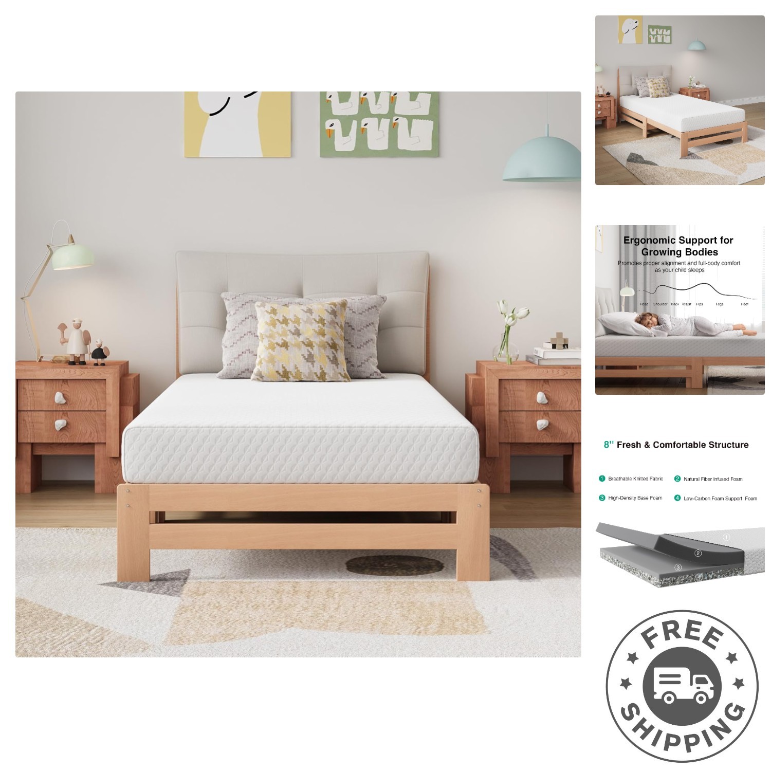Twin 8-Inch Memory Foam Mattress – CertiPUR Certified for Cool, Comforting Sleep