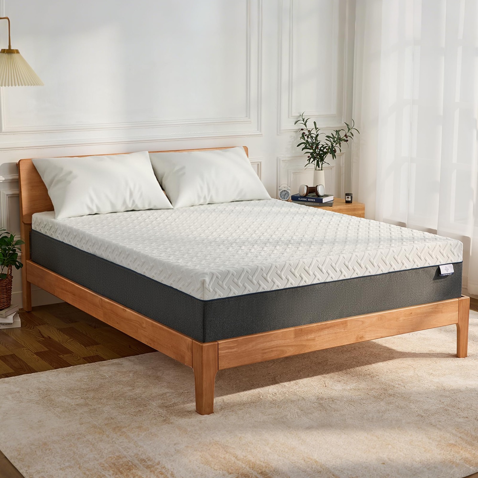 10 Inch Green Tea Memory Foam Mattress, Full Size Mattress in a Box, Gel Infu…