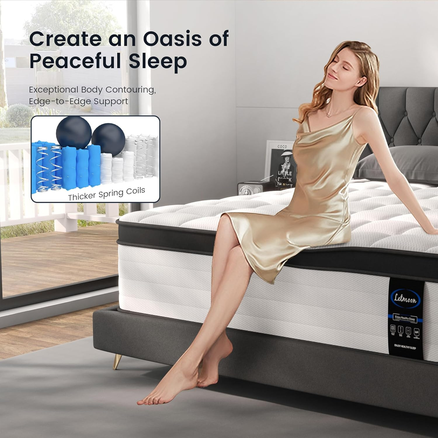 14″ Hybrid Queen Mattress – Ultra Thick Foam & Pocket Spring for Ultimate Comfor