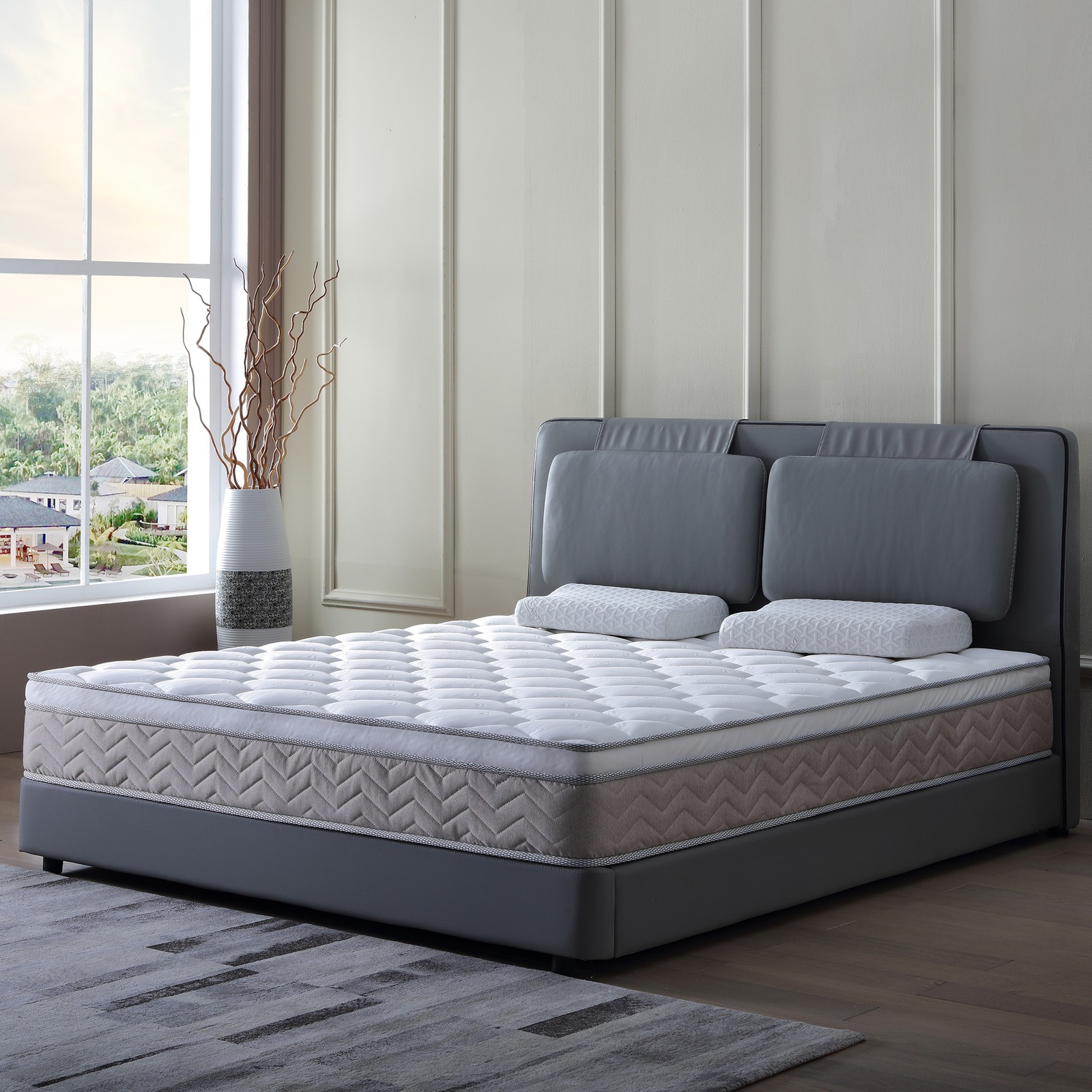 12 Inch Queen Hybrid Mattress in a Box，Memory Foam & Pocket Springs Mattress