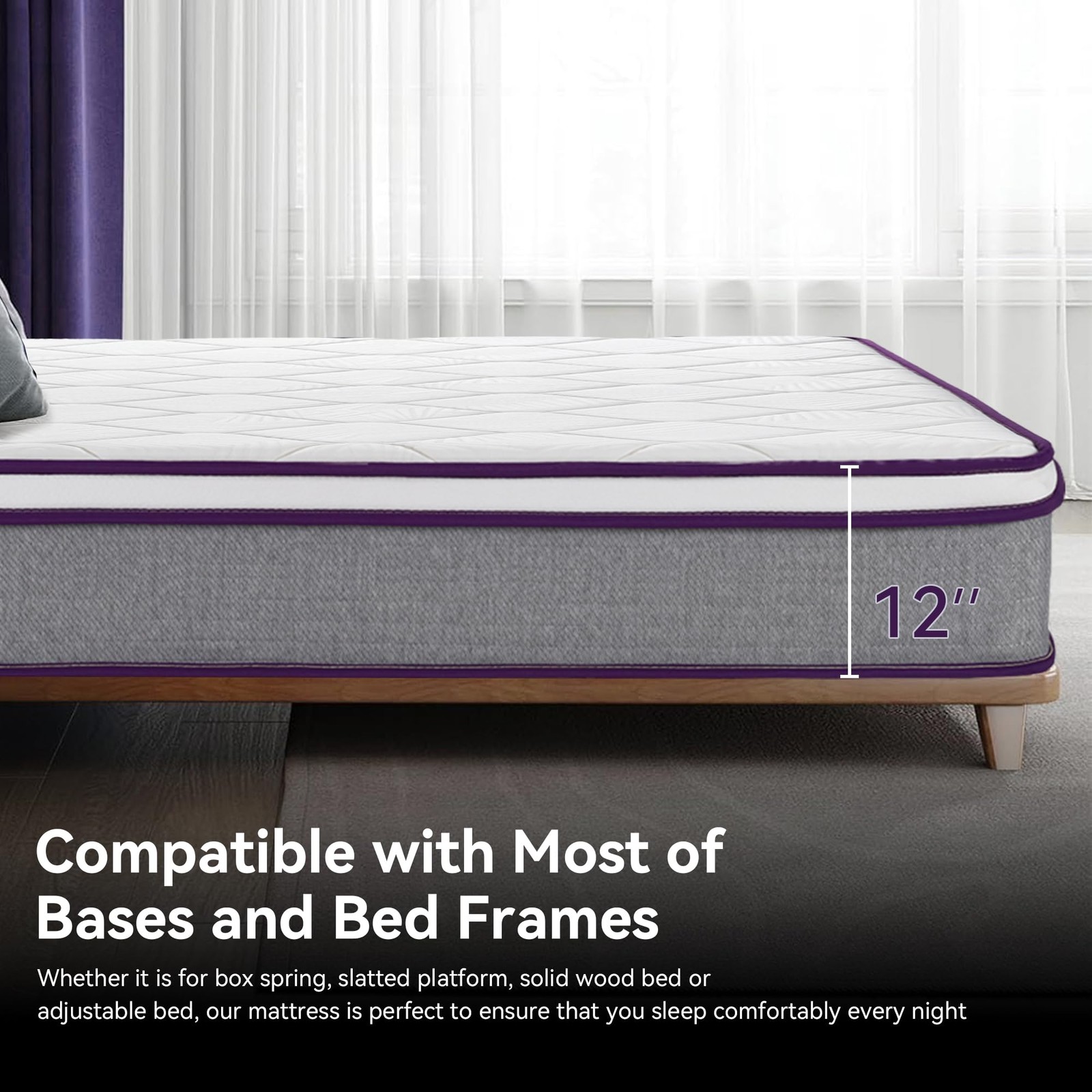 Queen Mattress, 12 Inch Hybrid Mattress with Gel Memory Foam and Pocket Sprin…