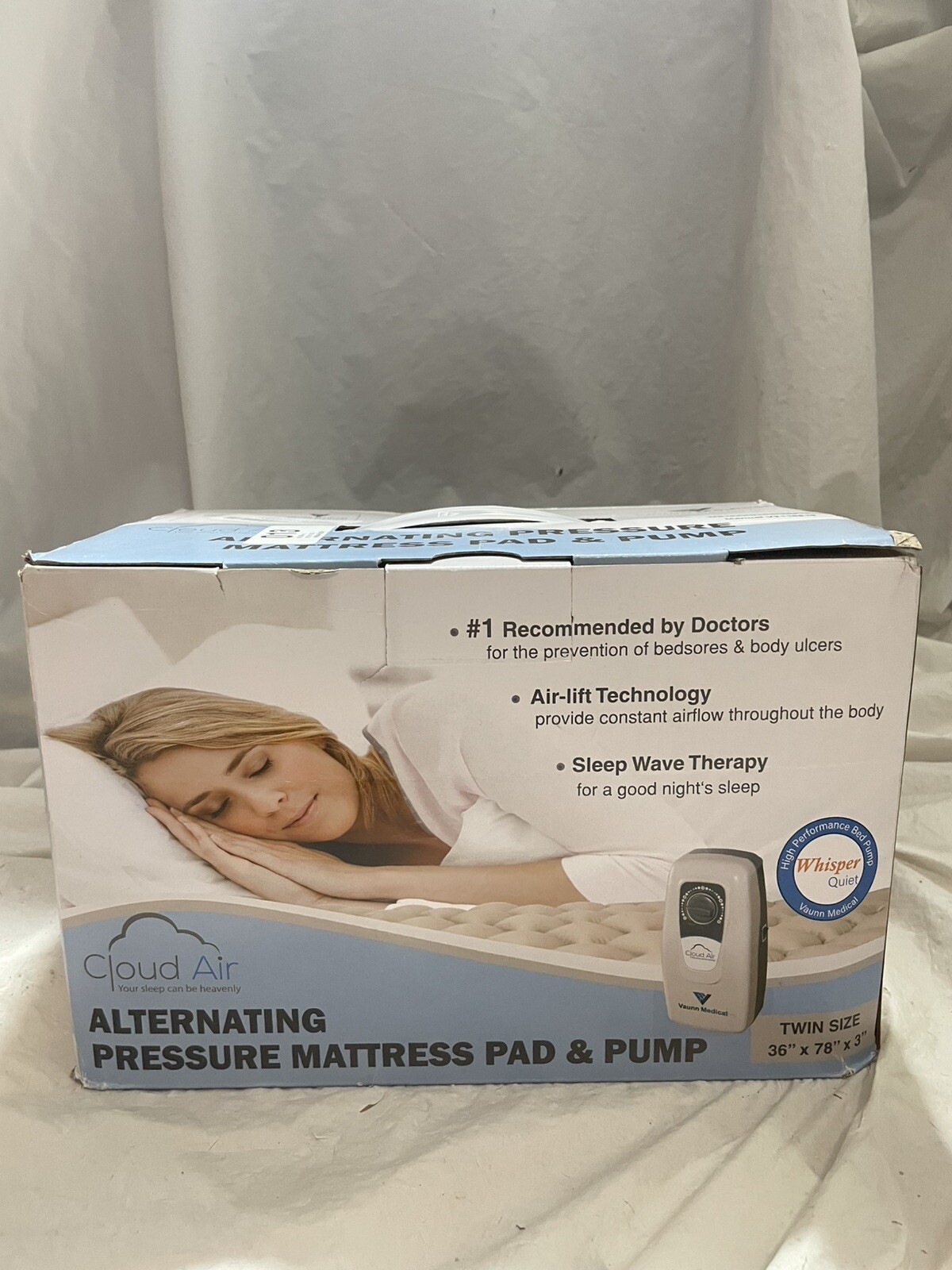 Cloud Air, Alternating Pressre Mattress Pad & Pump, Twin Size (36″x78″x3″) E4