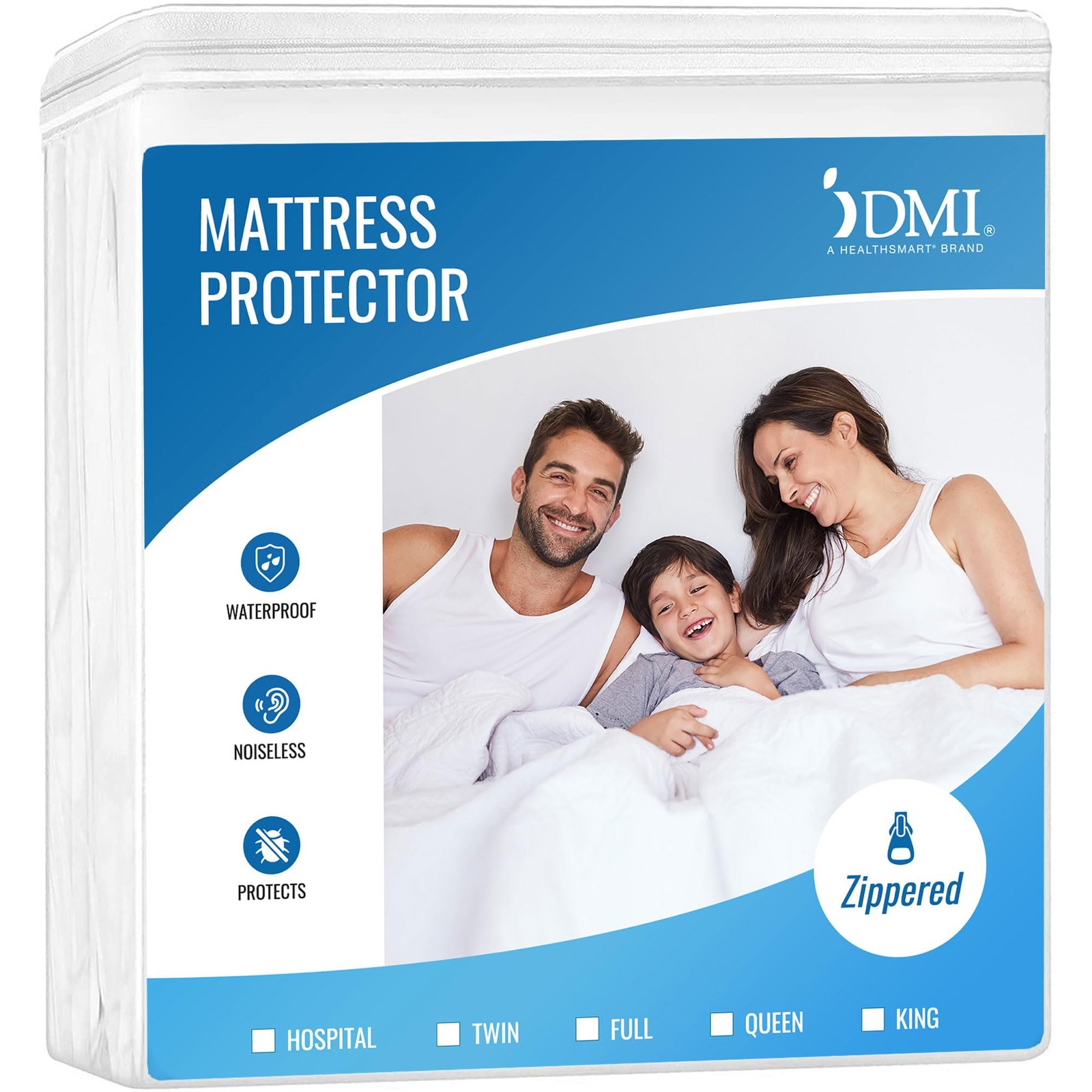 DMI Waterproof Mattress Protector and Cover, Encased Full, White
