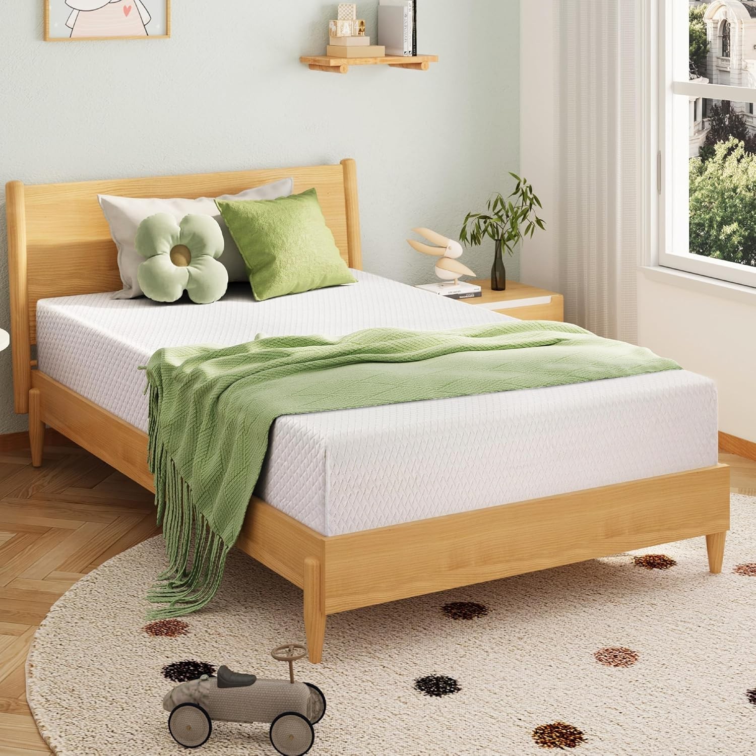 EGOHOME 8 Inch Twin Mattress Memory Foam Mattress W/ Cooling Green Tea Gel
