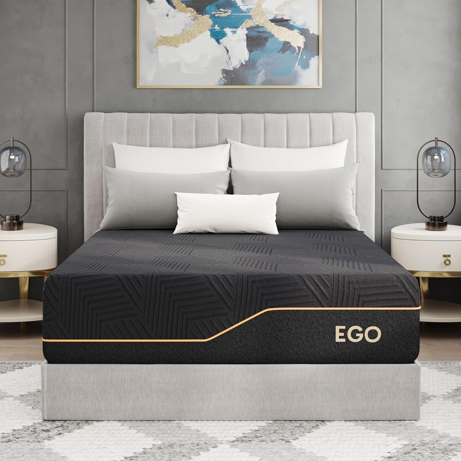 EGOHOME 14 Inch Hybrid Queen Size Mattress, Memory Foam Pocket Spring Mattress f