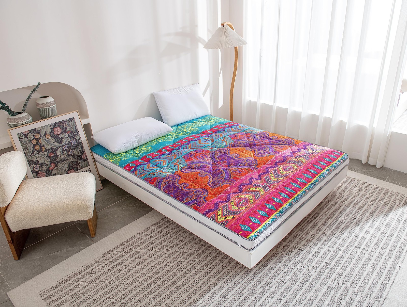 Japanese Floor Futon Mattress – Thicken Sleeping Foldable & Portable Roll Up …