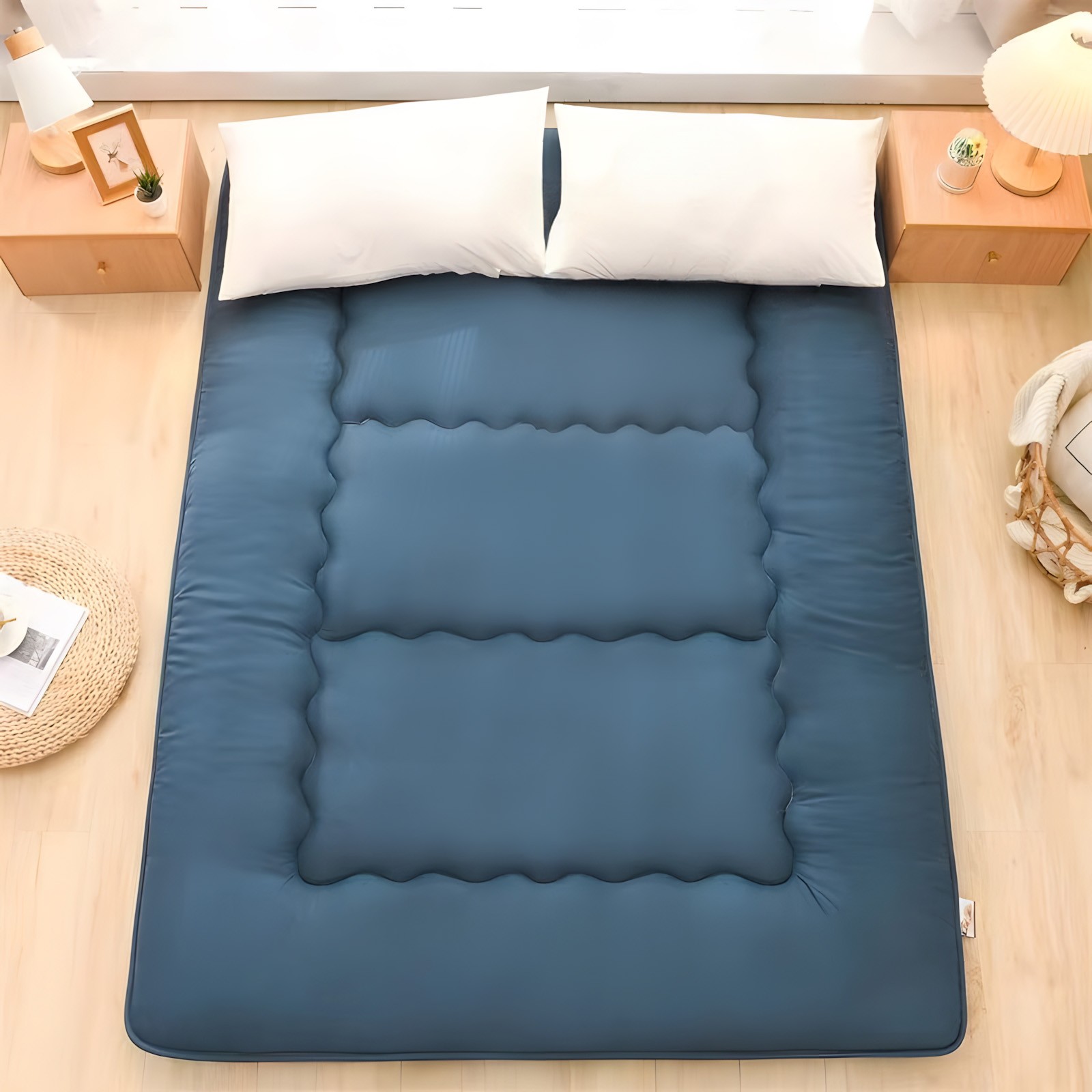 4″ Thick Japanese Floor Futon Mattress Roll Up Tatami Mat Dormitory Sleeping Pad