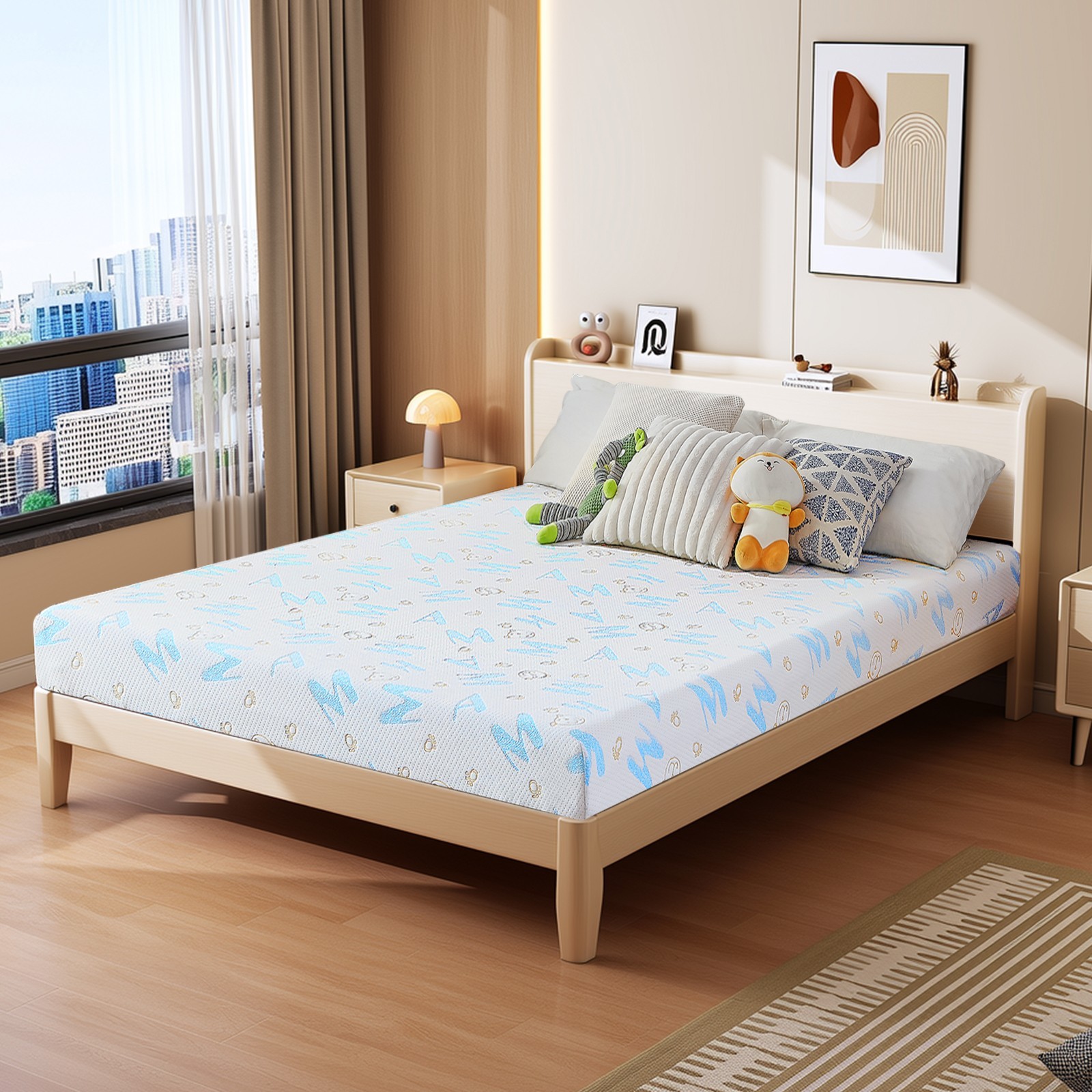 5″ 6″ Twin TwinXL Full Queen Size Gel Memory Foam Mattress with Removable Cover