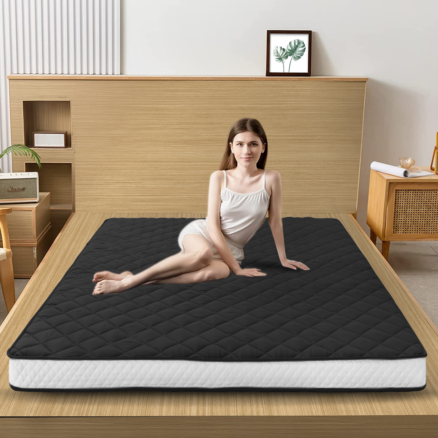 Japanese Floor Mattress Roll Up Mattress Futon Mat Tatami Pad Twin Full Queen US
