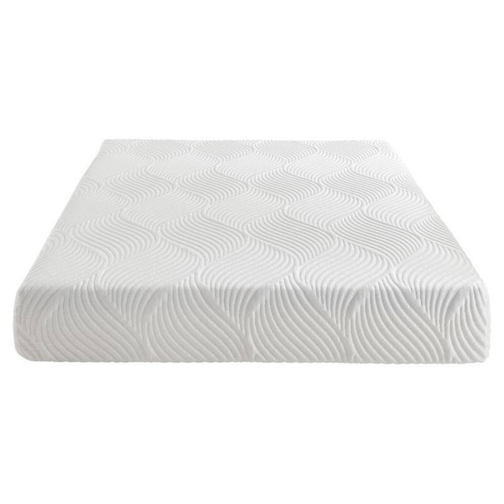 Pemberly Row 10″ Modern Fabric Twin Gel Memory Mattress in White