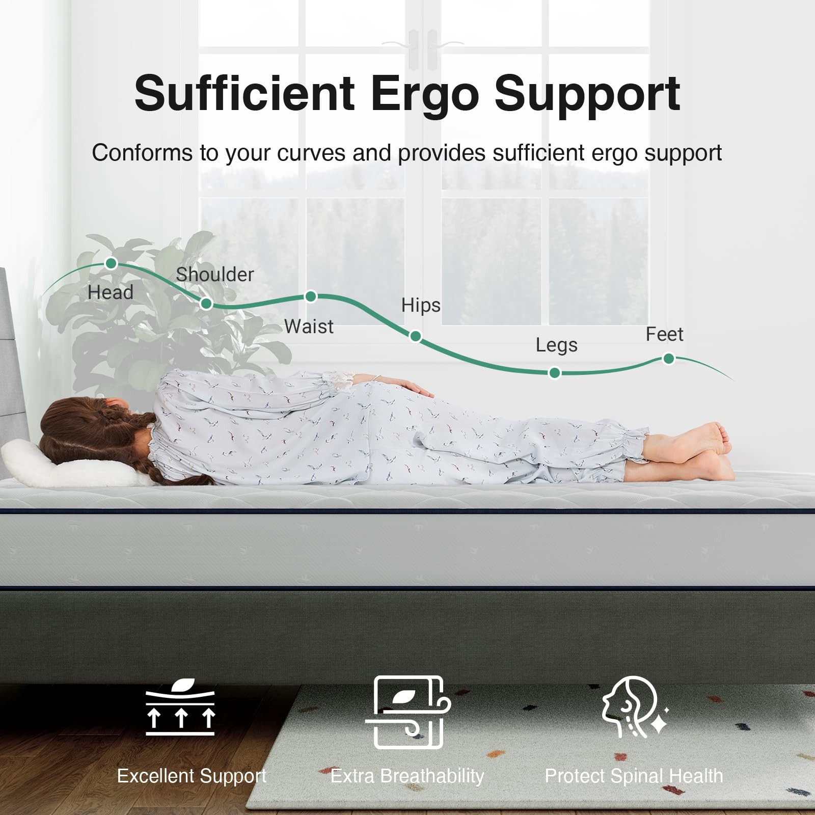 Twin Mattress 6 Inch, Foam and Spring Hybrid Mattresses for Restful Sleep, Tw…