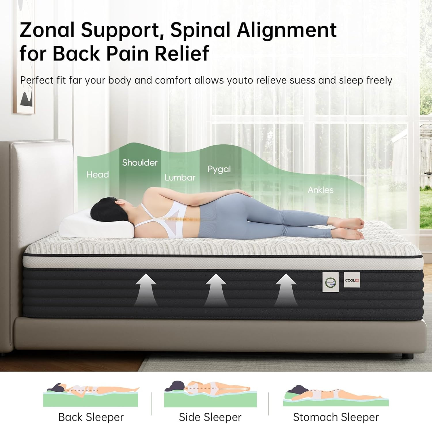 Twin Mattress, 12 Inch Hybrid Memory Foam Mattress in a Box, Pressure Relief for