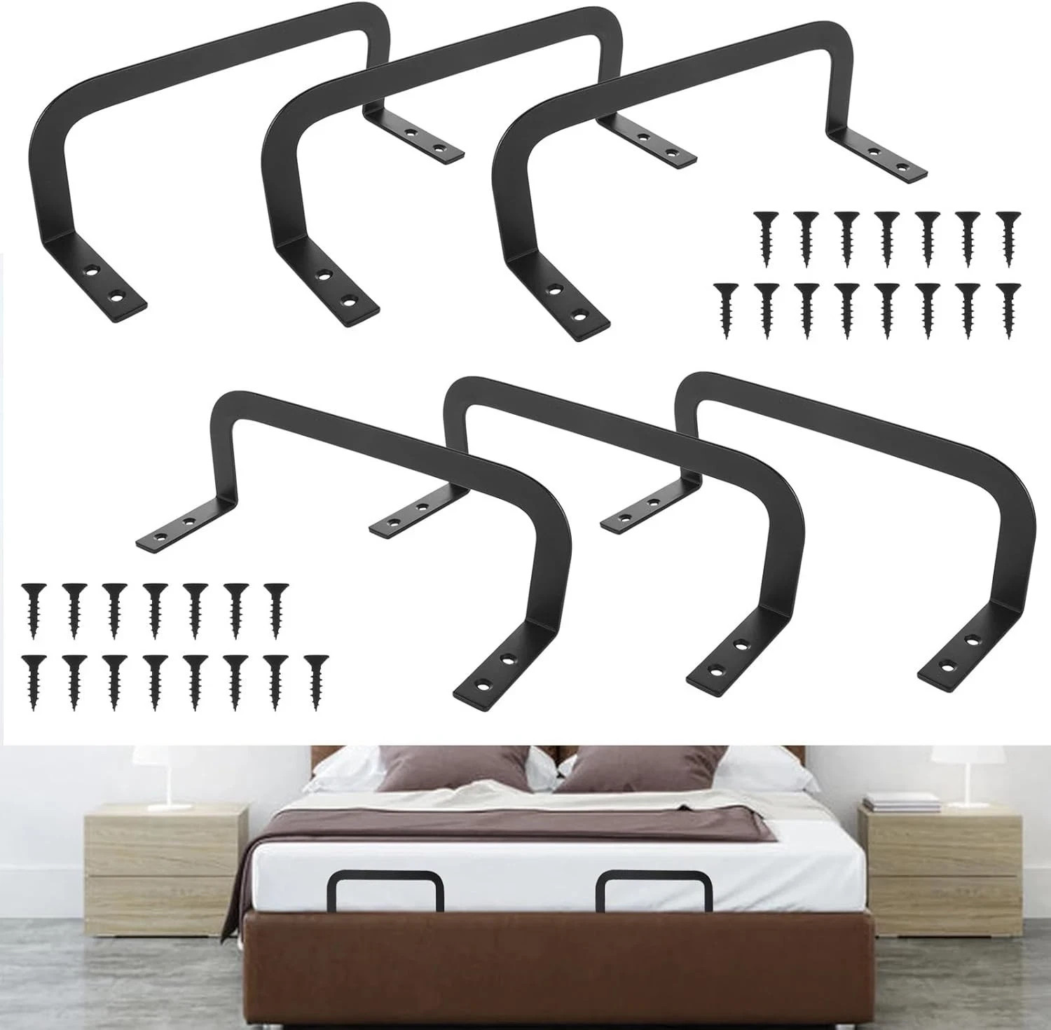 YAYODS 6 Pcs Mattress Retainer Bar, Mattress Slide Stopper to Prevent Sliding…