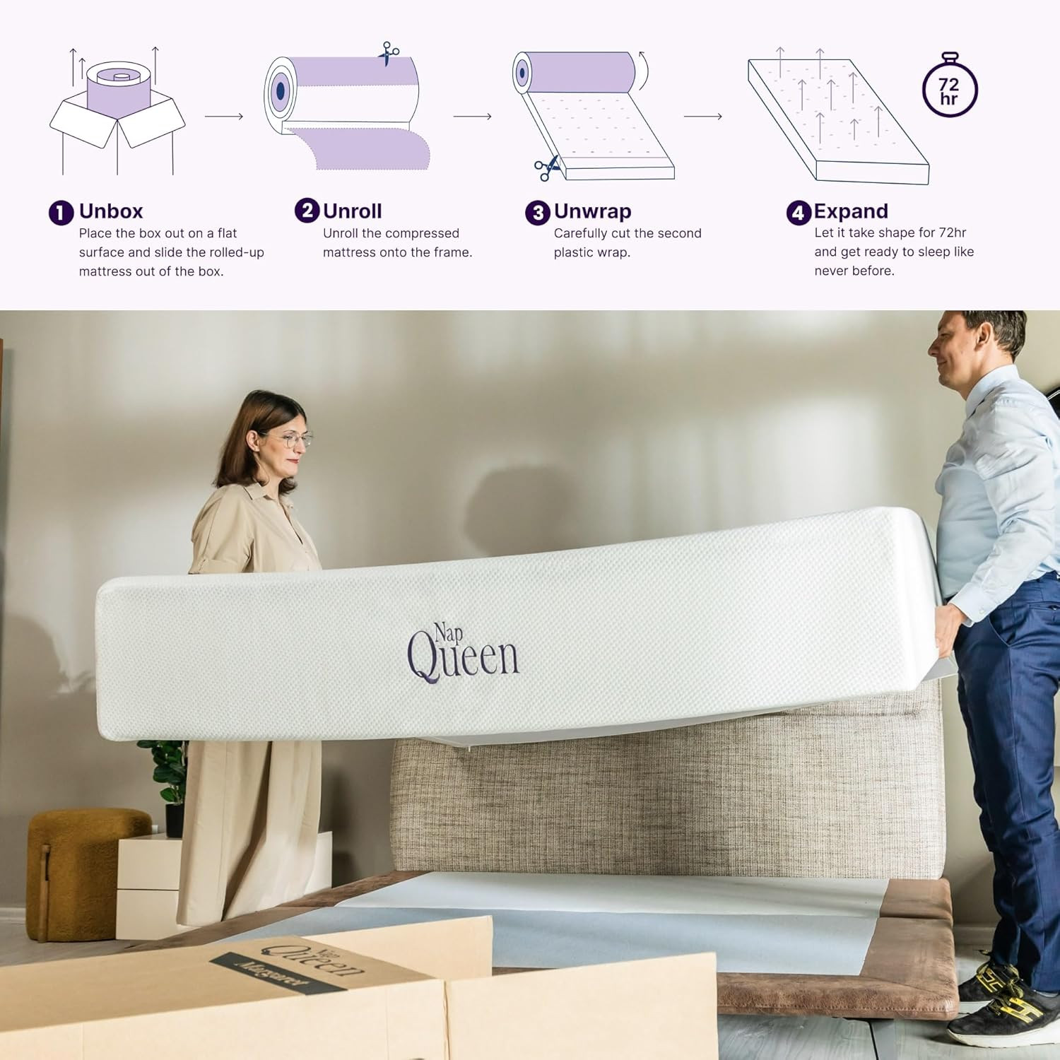 8 Inch Twin Size Mattress, Bamboo Charcoal Memory Foam Mattress, Bed in a Box
