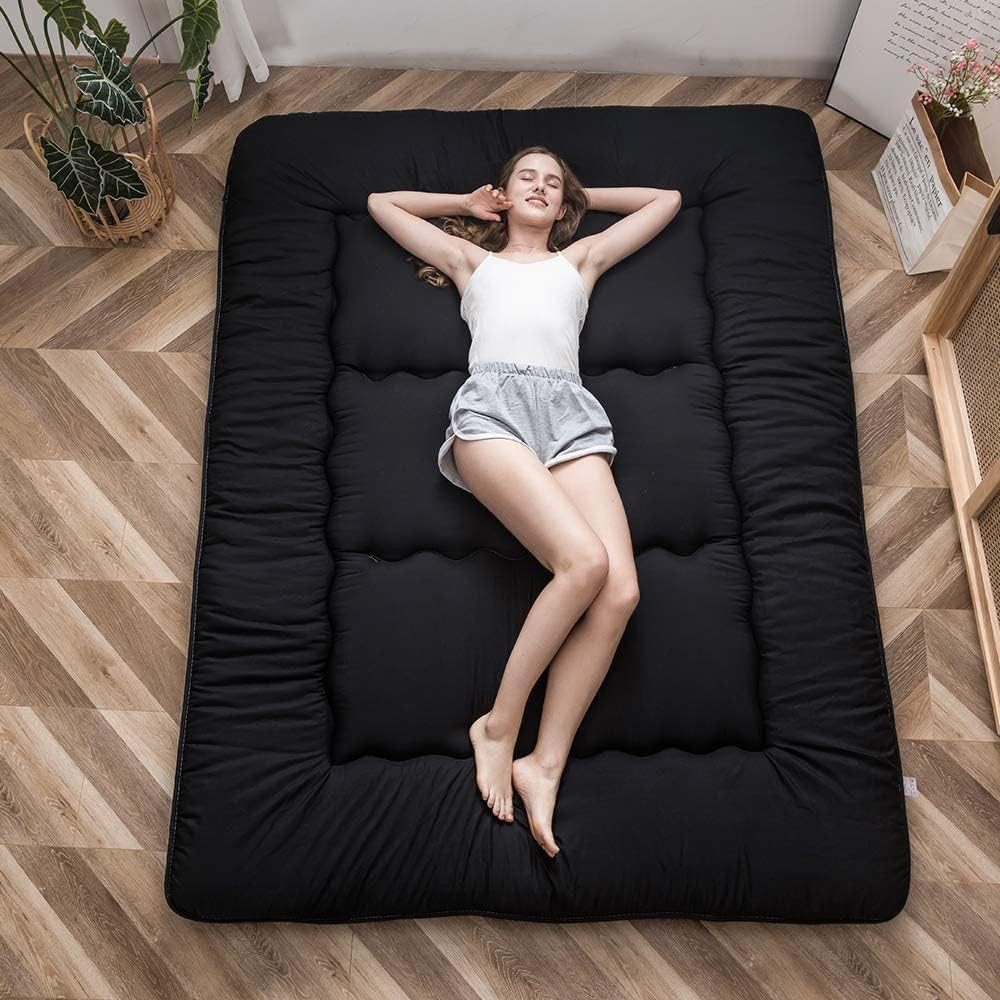 Japanese Floor Mattress Futon Mattress, 4″ Thicken Tatami Mat Sleeping Pad Folda