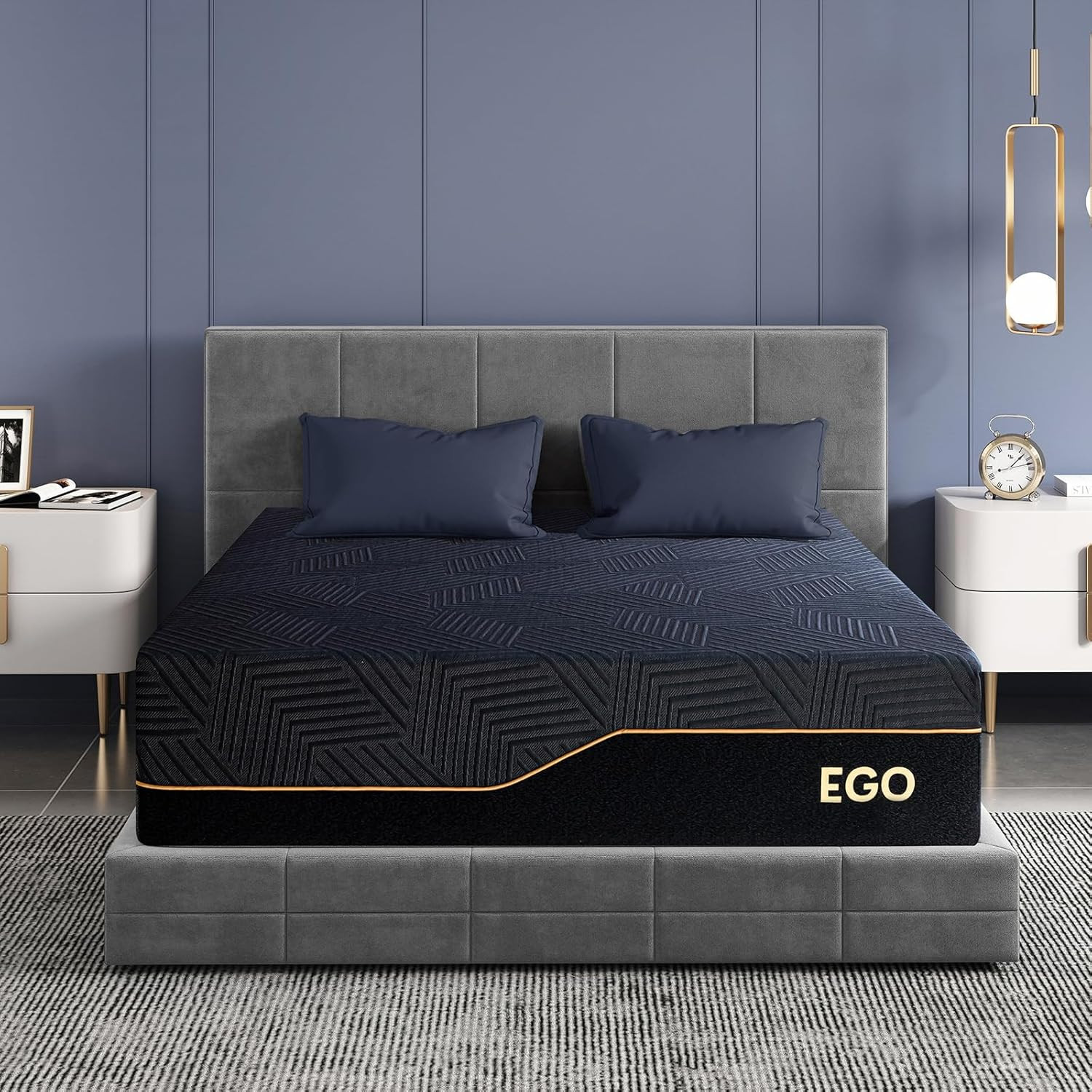 EGOHOME 14″ Queen Memory Foam Mattress – Cooling Copper Gel, Medium Firm