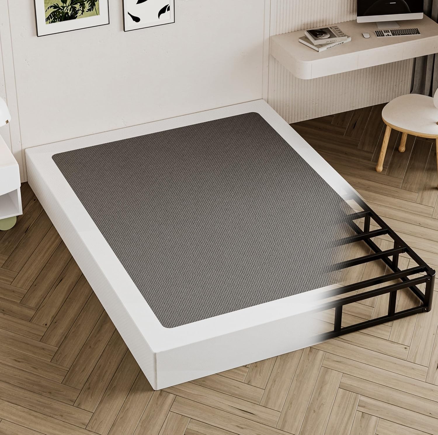 Queen Size 10″ Box Spring, Heavy Duty Metal Queen Mattress Foundation with