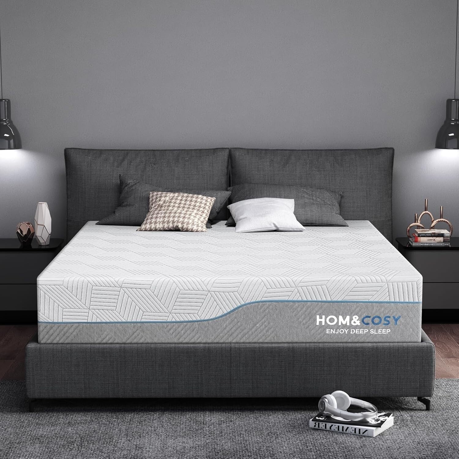 Firm Mattress Queen 14 Inch Memory Foam Mattress with Luxurious Ice Silk Cove…