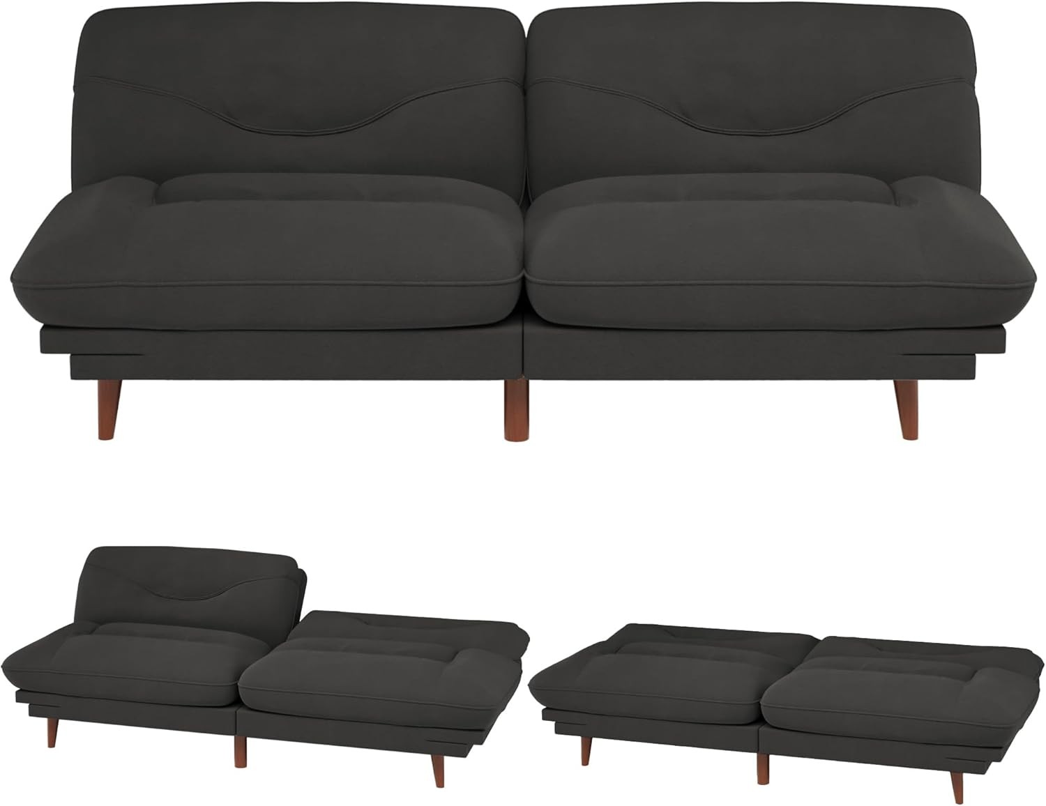 Convertible Futon Sofa Bed, Sleeper Futon Couch with Adjustable