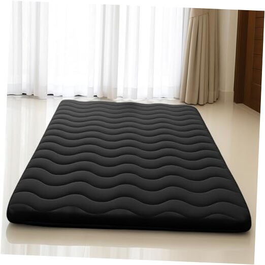 Japanese Floor Mattress, 100% High Density Comfortable Full( 80 x 54) Black