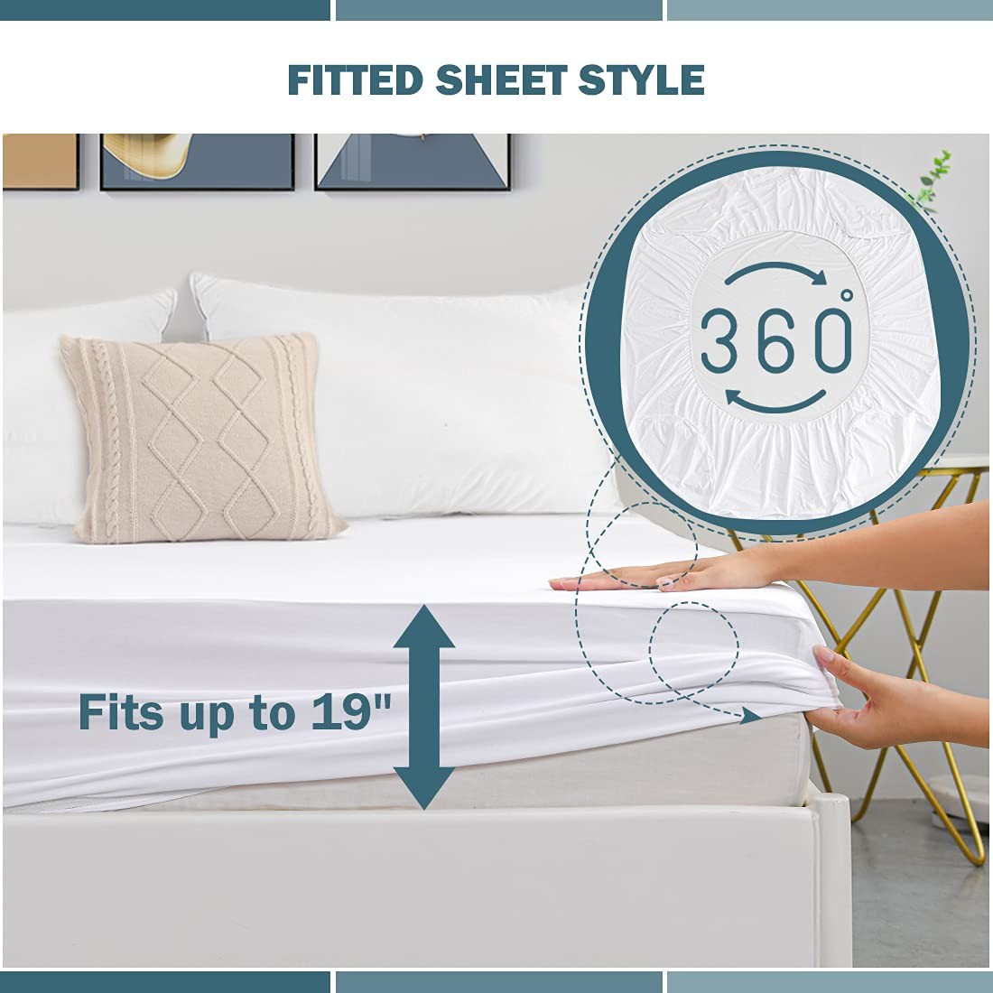 2 Pack Twin Waterproof Mattress Protector Deep Pocket Twin, White