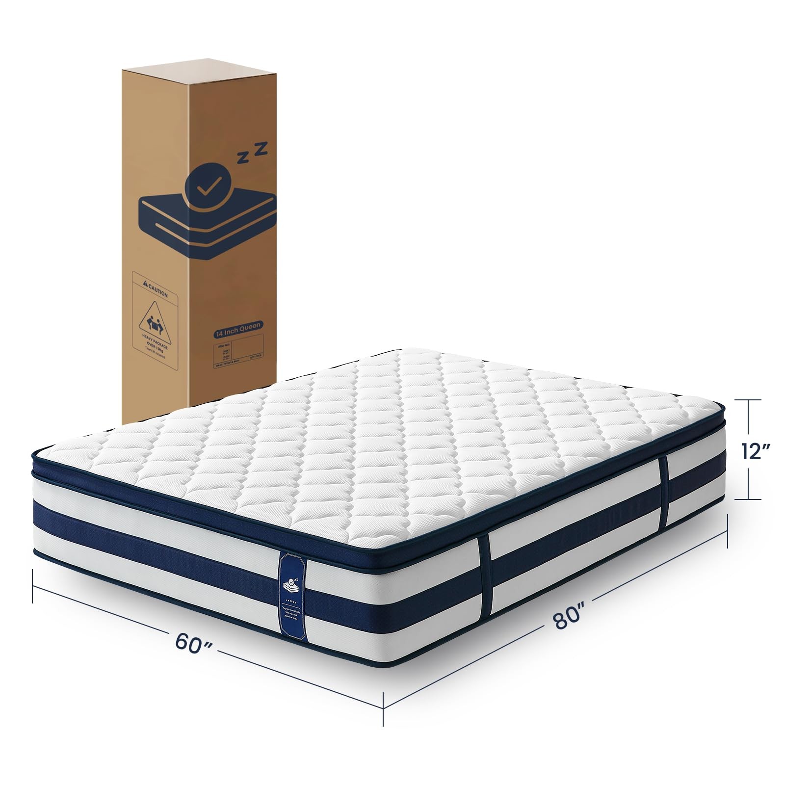 Twin XL Size Mattress, 12 Inch Gel Memory Foam Sprung Hybrid Mattress, Coolin…