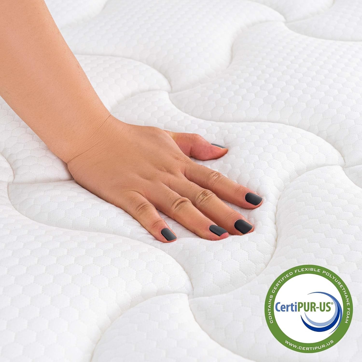 Queen Mattress 12 Inch Hybrid Pillow Top Mattress in a Box Fiberglass-Free Med