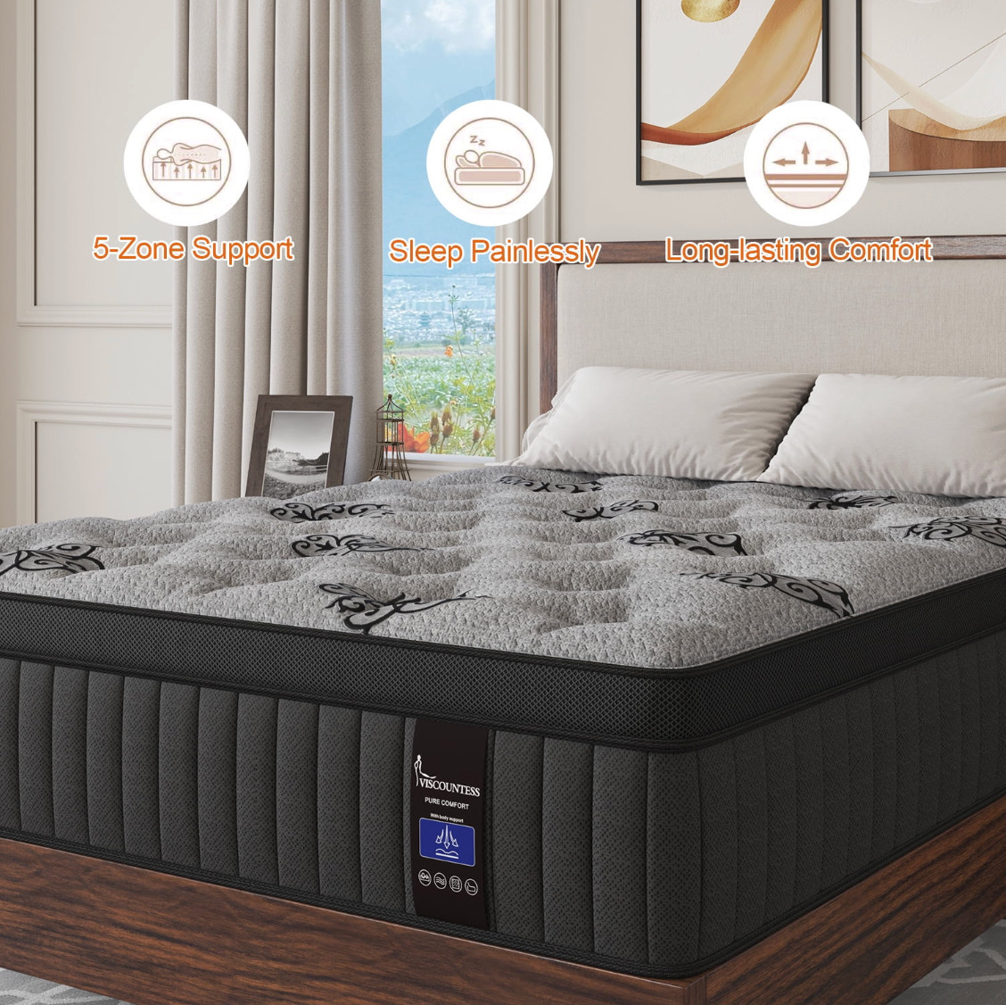 14″ Colchones FULL Size 14 Pulgadas Espuma Gel Memory Foam Mattress Medium Firm
